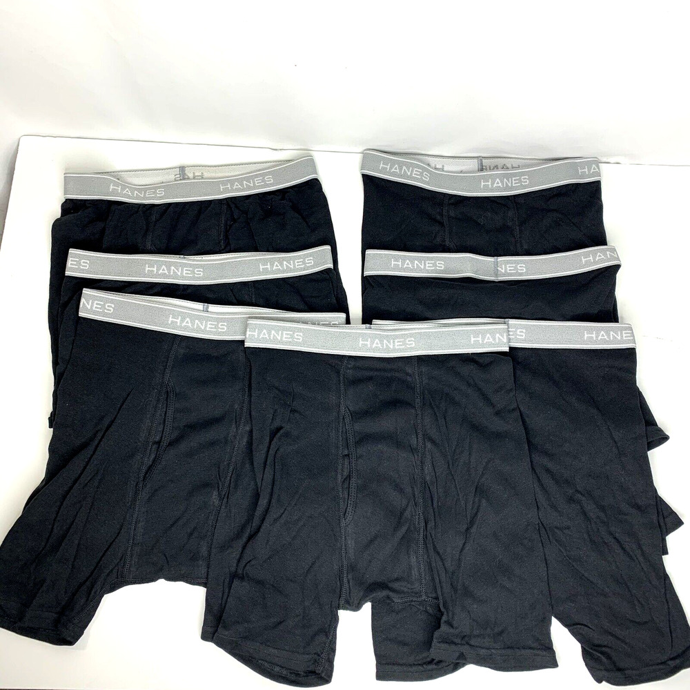 Hanes Mens Comfort Flex Boxer Briefs Size Small Black 7 Pack Tagless